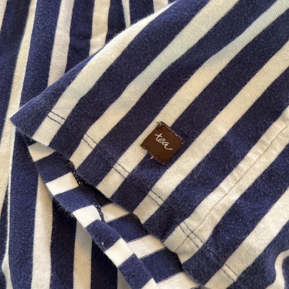 Tea Collection Dress, blue and white stripes